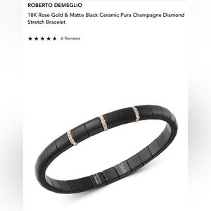 18K Rose Gold & Matte Black Ceramic Pura Champagne Diamond
Stretch Bracelet